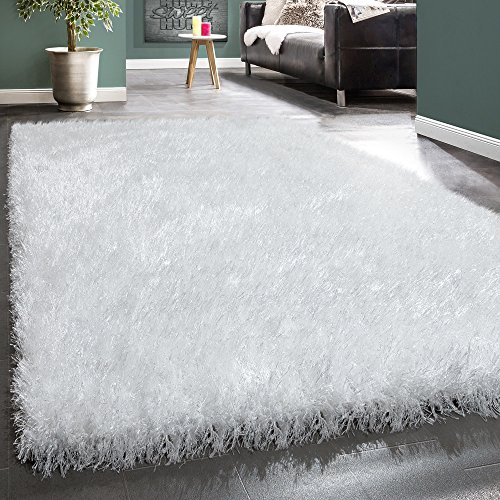 Paco Home Tapis Salon Chambre Adulte Poil Long Shaggy Uni Pelucheux Moderne, Dimension:80x150 cm