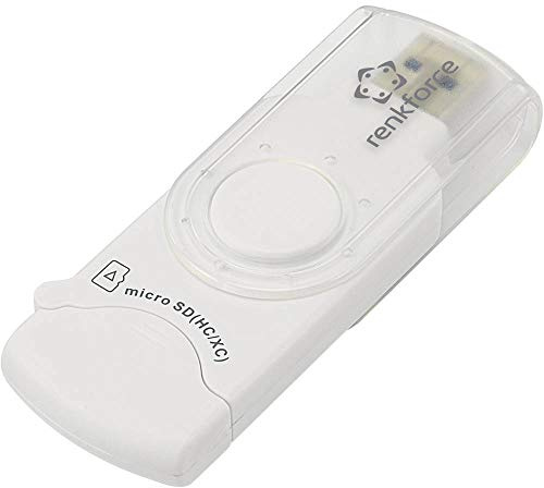 Renkforce RF-3285273 - Lector de Tarjetas de Memoria Externo USB 3.2 Gen 1 (USB 3.0), Color Blanco