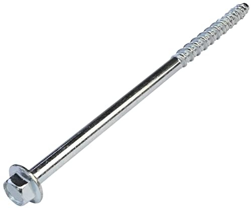 AERZETIX - C57354 - Lot de 10 Vis pour béton à tête hexagonale à embase/collerette Ø6.6x120 mm - fixation directe sans cheville - pour clé à 6 pans 8 mm - en acier - pour rénovation construction