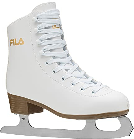 FILA Damen Schlittschuhe Cortina, Eislaufschuhe Größe 39, Kunstlaufschuhe mit Edelstahlkufen, weiß