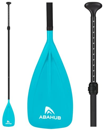 Abahub Pagaia SUP Alluminio Remi SUP Paddle Stand Up Paddle Telescopico 173-213 cm Rivestimento in PU per SUP Surf Board Boating, Nylon Plastic Blade Nero/Blu/Verde/Rosso/Arancione/Giallo