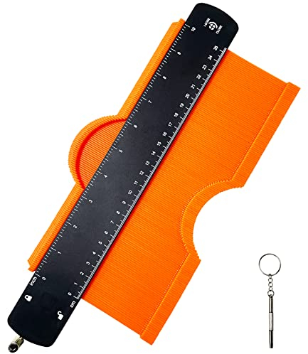 Konturenlehre mit Feststeller 10 Zoll/25cm Konturenlehre Groß Kontur Vervielfältigungslehre Konturmessgerät Profillehre, Holzbearbeitungswerkzeuge Laminat Verlegeset Geburtstagsgeschenk für Männer
