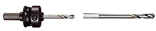 Starrett A2 Hole Saws Arbor - 32-210mm Quick Hitch Screw Thread Hex Shank Arbor with 6.35mm High-Speed Steel Pilot Drill - Quick Change Mandrel & A014CE 92mm Extended Length Pilot Drill