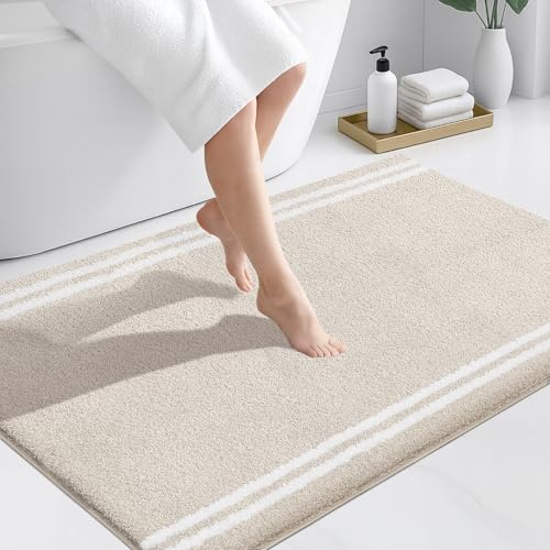 PURRUGS Bathroom Rug, Bath Mat, 30 x 46, Beige