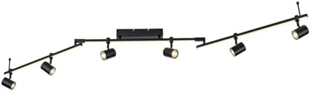 Paul Neuhaus LED Deckenlampe, 6 flammig, mit LED Board, drehbar, Memoryfunktion, schwarz (6526-18)