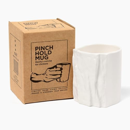Pinch Hold Tasse – Limitierte Knochenporzellan-Edition | Kletterbecher | Geschenk für Kletterer | 340 ml
