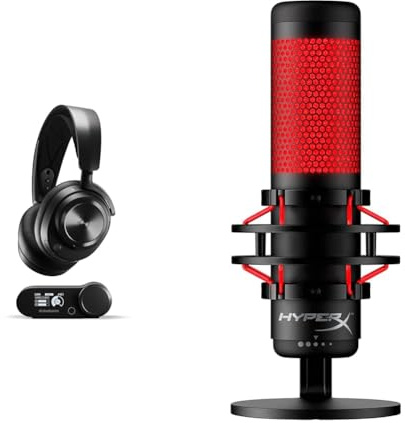 SteelSeries Arctis Nova Pro Wireless - Multi-System Gaming-Headset – PC & HyperX QuadCast – Standalone USB Mikrofon mit umfangreichen Funktionen für Streamer Gamer