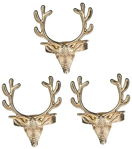 MAGICLULU 12stücke Goldene Christmas Deer Serviettenringe Legierung Tischdekoration Für Festliche Anlässe Und Dinnerpartys