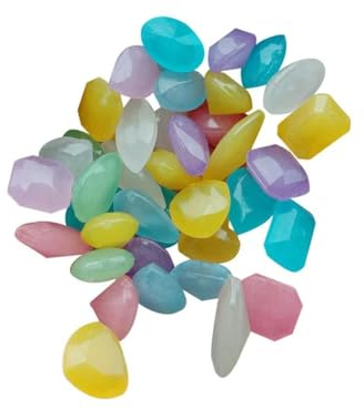 Leuchtende Steine, die im Dunkeln leuchten, Kieselsteine, Steine für Zuhause, Outdoor, Gehwege, Garten, Teich, Weg, Terrasse, Rasen, Garten, Hof, Aquarium, Dekoration, 100 Stück, gemischt