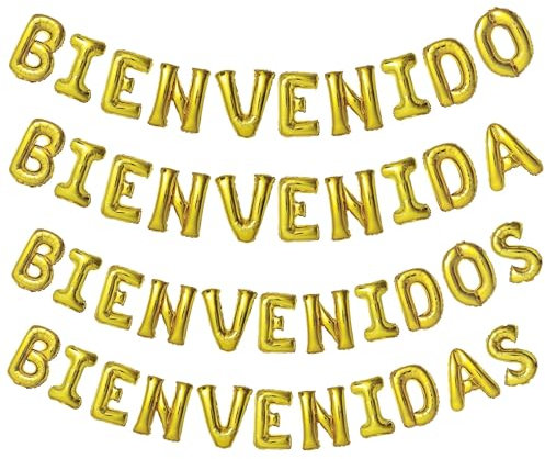 Globos de Látex Bienvenido, Bienvenida, Bienvenidos y Bienvenidas - Decoración Perfecta para Fiestas, Celebraciones y Eventos - Celebraciones, Homecoming, Reencuentro, Regreso de Viaje, Universidad