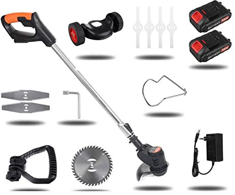 Tagliasiepi,Tagliaerba,Tagliasiepi,Tosaerba, 36V Elettrico Cordless Grass Trimmer 1880W Portatile Rasaerba Regolabile Decespugliatore Weeder Potatura Strumento Giardinaggio Macchina per Giardino, Prat