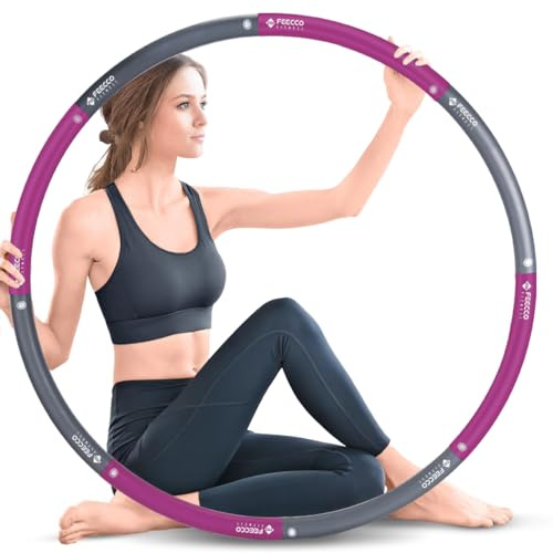 FEECCO Hula Hoop para Adultos - aro Hula Hoop para Adelgazar - Opciones de Peso de 1 a 2,3 kg