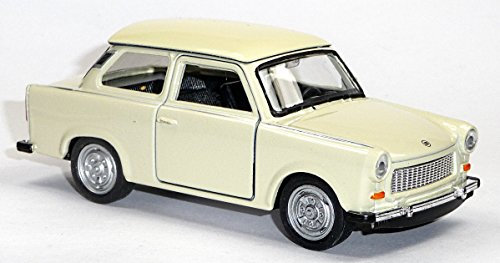 Generisch Modellauto kompatibel mit Trabant 601 Limousine weiß-beige ca. 11 cm