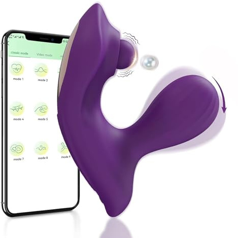 Qhysin G Punkt Vibration für Frauen Klitoris Stimulation Leise Butterfly Vibrator mit APP Fernbedienung 9 Vibrationsmodi Tragbarer Höschen Dildo Vibratorensets Sexspielzeug für Frau Paare（Lila）