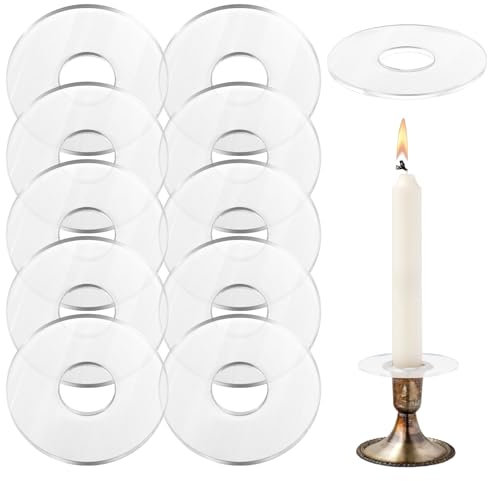 10 candele antigoccia, trasparente, antigoccia, per comunione, per candele, decorazione per matrimoni, soggiorno, Natale (23 x 67 mm)
