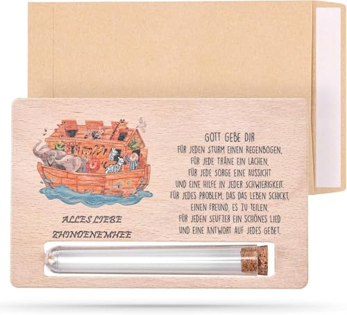 Geldgeschenk zur Taufe, Geschenkkarte aus Holz Taufgeschenk Arche, Geld verschenken, Taufgeschenke für Mädchen Junge, Geschenkverpackung Geld Gutschein, Taufgeschenk Patenkind, Geschenk Taufe
