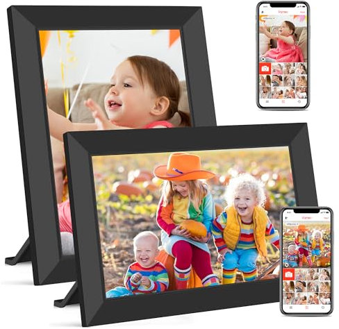 Frameo WLAN Digitaler Bilderrahmen 10,1 Zoll, HD 1280 * 800 IPS Touchscreen Elektronischer FotoRahmen mit 32GB Speicher, Auto Drehung, Einfache Weitergabe von Fotos Videos (2-Pack)