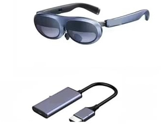 VEKELETE Gafas Inteligentes AR 3D MAX Pantalla de 50° Dispositivo de visualización for teléfono Pantalla proyectada Switch PS5 Gafas de Realidad Virtual(Kit 3)