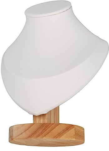 Ejoyous Schmuckbüste, 3D Halskette Display Halter Ständer Schmuckständer schaufensterpuppe Halsketten Ausstellungsständer Flanell (WHITE)
