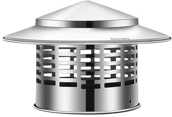 LUOZIQINX Canna Fumaria in Acciaio Inox, Comignolo Antivento Antipioggia, Cappello per Ventilazione Camino per Camini, Stufa,11cm