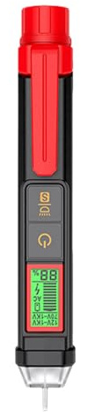 Rilevatore di tensione elettrico – Penna tester di tensione, strumento di test AC DC per elettricisti, misurazione della tensione, display digitale, sicuro per casa, dimensioni compatte