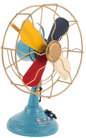 Luxshiny Vintage Desk Fan Model Retro Fan Tabletop Decor for Home Office Timeless Elegance Accent Tabletop Ornament for Stylish Interior Decoration