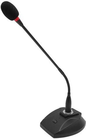 Zunate Microphone à Condensateur Cardioïde, Microphone Col de Cygne XLR Professionnel avec Angle Réglable et Base Antidérapante pour Conférences, Réunions