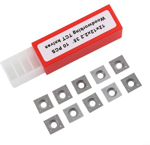 ZAMETTER Insertos de carburo de 12 mm, hoja recta cuadrada de 4 bordes, herramienta de corte de carburos de grado industrial, insertos de carburo de torneado de madera para sistema espiral de cabeza