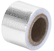 EHYSYN Accessoire echappement Rouleau de Ruban Isolant Thermique pour Tuyau d'échappement de Moto, Ruban d'isolation Thermique pour échappement Turbo Heat(2.5cm 2m Silver)