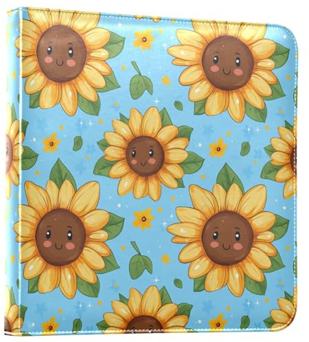 Álbum de fotos decorativo con diseño de girasoles amarillos de dibujos animados, páginas autoadhesivas, para fotos de todos los tamaños, 4 x 6 para parejas de novios