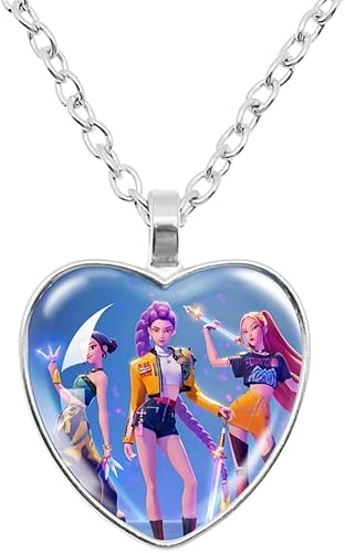 AFORENTIER Demon Necklace Merch Heart Pendant Necklace Gift for Fans Women Girls (Model-C)