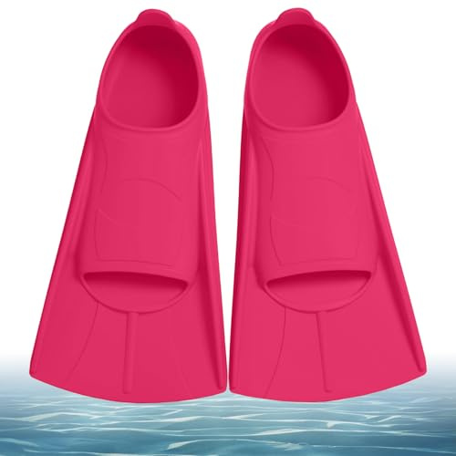 Schwimmflossen Kinder, Kurze Flossen Kinder, Silikon Schnorchelflossen,Kurz Taucherflossen Mädchen,Freiwassertraining, Schnorcheln, Tauchen für Anfänger