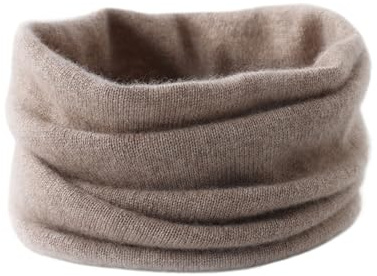 CBFMFVFROR Bufanda tubular de cachemir for mujer, ligera, con cuello alto y lazo. Accesorios de punto suaves for mujer.(Khaki)