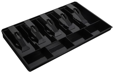 DIYEAH Cassetto Porta-Denaro 5 Scomparti per Banconote 4 Scomparti per Monete Organizer per Contanti in Materiale Resistente Supporto per Contanti per Negozi Ristoranti e