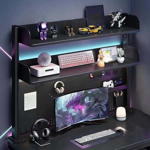 Organiseur de bureau avec panneau perforé, aucun perçage nécessaire pour une installation facile, accessoire pour rallonger l'étagère, fabriqué en contreplaqué durable