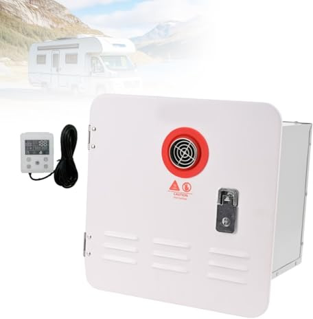 Scaldabagno a Gas per Camper Caravan, 65000 BTU Senza Serbatoio su Richiesta, Acqua Calda Istantanea 12V, Doppia Uscita, Telecomando Cablato LED