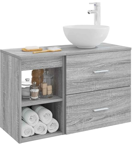 vidaXL Badrumsmöbelset 2 pcs Grå Sonoma Konstruerat trä,