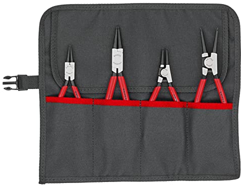KNIPEX 00 19 56 V01 Assortimento di pinze per anelli di sicurezza 4 pezzi, Nero