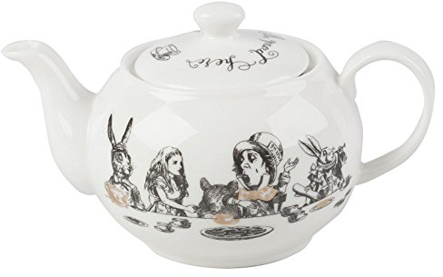 V&A Alice nel Paese delle Meraviglie Mini Teiera in Confezione Regalo, 450ml, Bianco