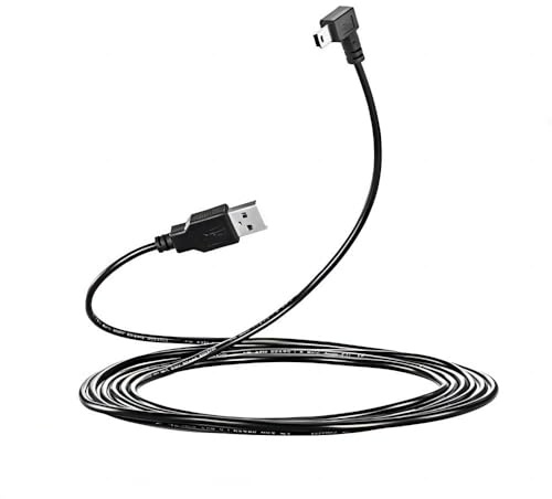 LARRITS 3M Mini USB 2.0 Kabel USB A Stecker auf Mini B USB 5 Pin 90 Grad rechter Winkel Ladekabel für Garmin nüvi Navigationsgerät Auto Dash Cam KFZ Dashboard Kamera KPW GPS Navi Gopro Hero 4 3