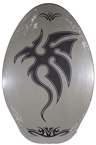 Rubber Top Wooden Skimboard with Slip Free Grip (No Wax Needed!) (Gray, 41 Inch)