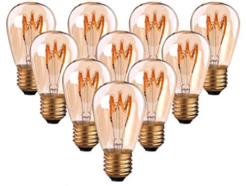 LED S14 Vintage lampadine a spirale del globo di vetro E27 Ambra dimmerabile 2200K luce decorativa 30W equivalente lampada, Per la casa lampadina dimmerabile,5pcs