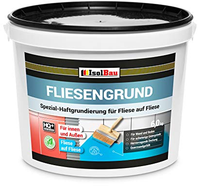 Isolbau Fliesengrund Blau 6 kg - Fliese auf Fliese Fliesen-Grundierung für Wand- & Bodenfliesen im Innen- & Außenbereich
