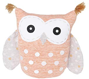 HEITMANN DECO Türstopper Eule - Fensterstopper Tier aus Stoff - Deko Kinderzimmer, Wohnzimmer, Küche - Apricot, Natur