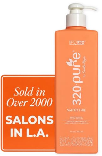 Rev320 320Pure Smoothie Leave In Conditioner 16oz Pump Bottle, Sulfate Free, Color Safe & Lightweight Formula, Deep Repair Moisturizing Detangler for Frizzy, Curly, Thick, Wavy, Dry & Damaged Hair