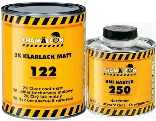 Chamäleon HS Klarlack Matt 2:1 2K Kratzfest Acryl Lack 1L Härter Fast 0,5L VOC
