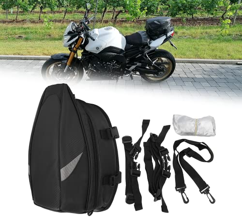 AnXin Sac à dos de moto, sac de selle imperméable multifonction en cuir PU, sac de rangement pour casque de moto, bagages, sac à dos de rangement, 18,5 litres