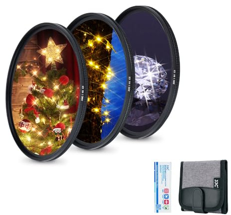 JJC 52 mm Variabler Sternfiltersatz (4 Punkte, 6 Punkte und 8 Punkte) für Fujifilm Fuji X-A7 X-A5 X-T200 X-T30 X-T20 X-T10 mit XC 15-45 mm Objektiv und Anderen 52 mm Gewindeobjektiven