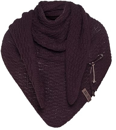 Knit Factory - Jaida Trekantssjal - Aubergine - 190x85 cm