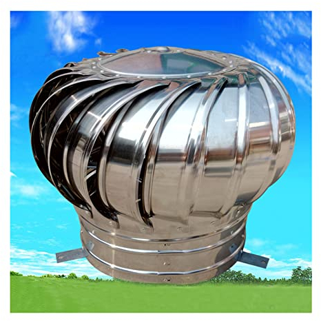 FEIYIQINGSHE Rotierende Schornsteinhaube,100-500 Mm Edelstahl Rotierender Lüftungsschornsteinkabine,Stahl Rotierender Kamin Cowl-Kappe-Spinner-Anti-Down-Turbinenventilator,Dach-Ventilator,100mm